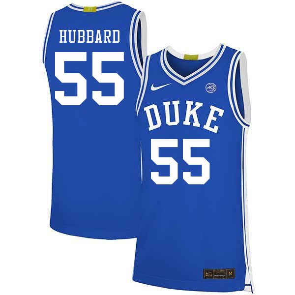 Men #55 Spencer Hubbard Duke Blue Devils College Basketball Jerseys Sale-Blue